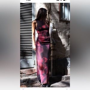 With Harper Lu MESH MAXI SKIRT  DEEP ORCHID Size M